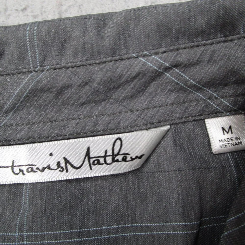 Travis Mathew Shirt Mens Medium Gray Check Short Sleeve Performance Casual Work - Picture 3 of 7